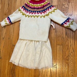 Adorable Hanna Andersson Holiday Super Soft Sweater and Matching Tulle Skirt